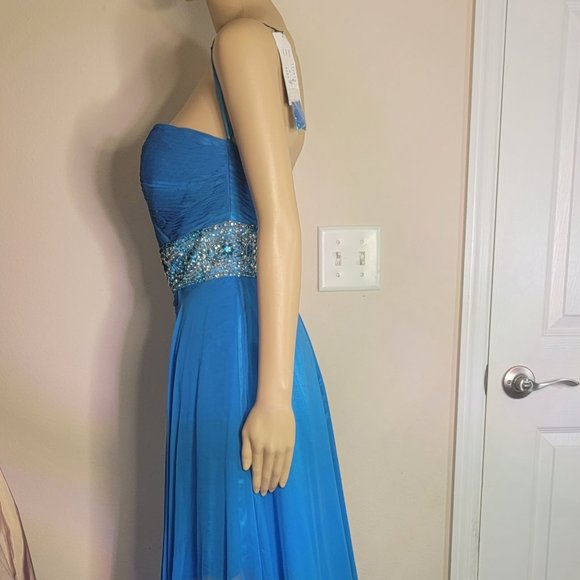 NWT Jolie HI and Low Gown in Turquoise - Picture 3 of 8